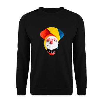 Clown Abstrakt - Unisex Pullover - Schwarz - Vorne - Alina (178cm) & Michal (187cm)