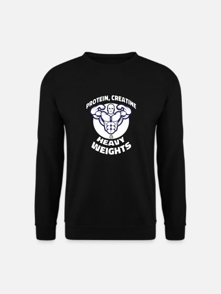 Protein Creatine and Heavy Weights / Fitness / Gym - Unisex Pullover - Schwarz