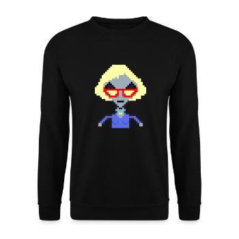 Pixel Alien "Carla Reporter" - Unisex Sweatshirt - black - Front - Alina (178cm) & Michal (187cm)