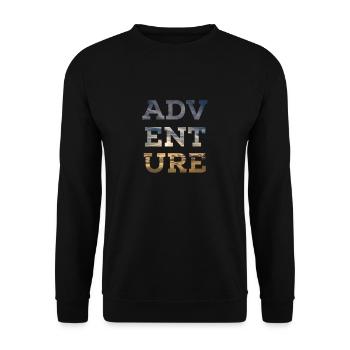 Adventure Natur Design Wildnis Freiheit Abenteuer - Unisex Pullover - Schwarz - Vorne - Alina (178cm) & Michal (187cm)