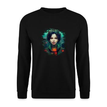 Future girl science fiction shirt - Unisex Pullover - Schwarz - Vorne - Alina (178cm) & Michal (187cm)