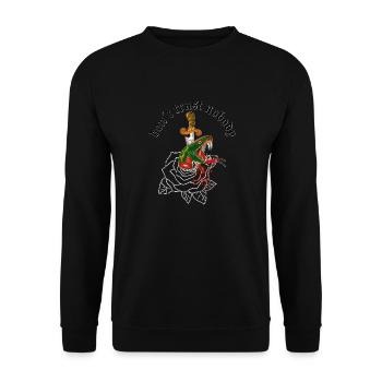Oldschool Schlangen Tattoo - Unisex Pullover - Schwarz - Vorne - Alina (178cm) & Michal (187cm)