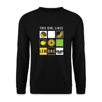 Girl Likes Lemons Lemonade Summer Lemon Juice - Unisex Sweatshirt - black - Front - Alina (178cm) & Michal (187cm)