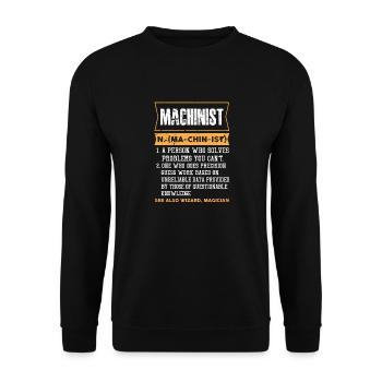 Machinist – Tradesman CNC Programmer CNC Machine - Unisex Sweatshirt - black - Front - Alina (178cm) & Michal (187cm)