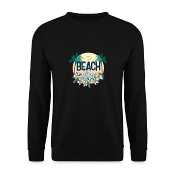 Beach vibes Design for a beach lovers or party - Unisex Pullover - Schwarz - Vorne - Alina (178cm) & Michal (187cm)