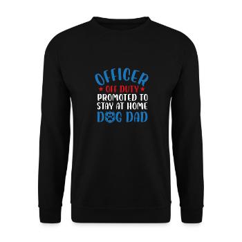 officer off duty promoted dog dad Design - Unisex Pullover - Schwarz - Vorne - Alina (178cm) & Michal (187cm)