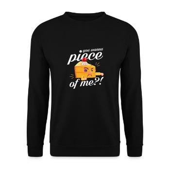 you wanna piece of me Design for a baking - Unisex Pullover - Schwarz - Vorne - Alina (178cm) & Michal (187cm)