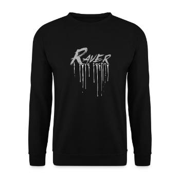 Raver - I Love Techno - Unisex Pullover - Schwarz - Vorne - Alina (178cm) & Michal (187cm)