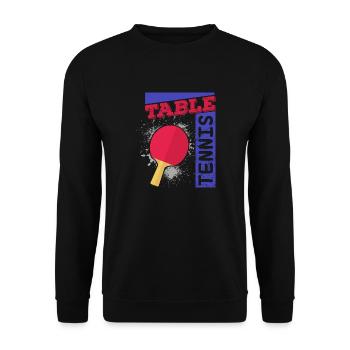 Tennis de table Professionnel Raquette de Tennis de Table Ping Pong - Sweat-shirt Unisexe - noir - Devant - Alina (178cm) & Michal (187cm)