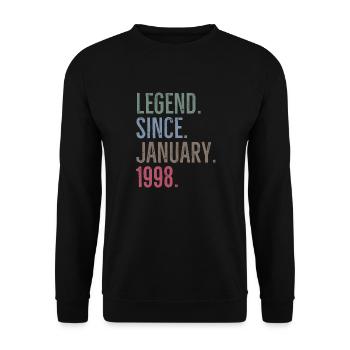 Legend Since January 1998 - Unisex Sweatshirt - black - Front - Alina (178cm) & Michal (187cm)