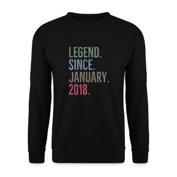 Legende seit Januar 2018 - Unisex Pullover - Schwarz - Vorne - Alina (178cm) & Michal (187cm)