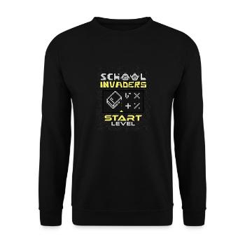 School Invaders - Schule und Schulanfang - Unisex Pullover - Schwarz - Vorne - Alina (178cm) & Michal (187cm)