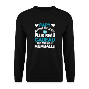 Papy ton plus beau cadeau cadeau grand père - Sweat-shirt Unisexe - noir - Devant - Alina (178cm) & Michal (187cm)