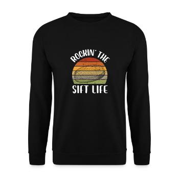 rocking the sift life Design for a archeology - Unisex Sweatshirt - black - Front - Alina (178cm) & Michal (187cm)