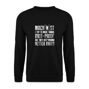 machiniste faire des choses à l’épreuve des idiots concevoir - Sweat-shirt Unisexe - noir - Devant - Alina (178cm) & Michal (187cm)