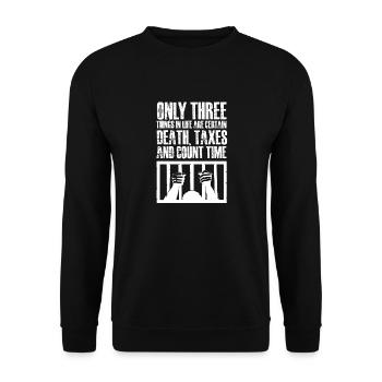 seulement trois choses que les impôts sur le décès comptent le temps Conception - Sweat-shirt Unisexe - noir - Devant - Alina (178cm) & Michal (187cm)