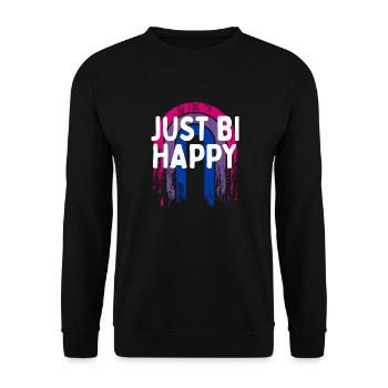 Just Bi Happy Bisexual LGBTQ Bi Pride LGBT - Sweat-shirt Unisexe - noir - Devant - Alina (178cm) & Michal (187cm)