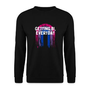 Getting Bi, Everyday Bisexual LGBTQ Bi Pride LGBT - Unisex Sweatshirt - black - Front - Alina (178cm) & Michal (187cm)