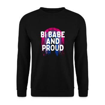 Bi Babe and Proud Bisexual Girlfriend Bi Pride - Unisex Sweatshirt - black - Front - Alina (178cm) & Michal (187cm)