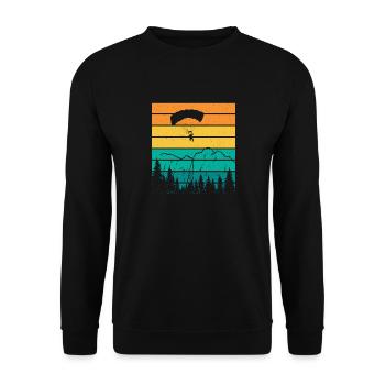 Parapente sur le coucher de soleil vintage en - Sweat-shirt Unisexe - noir - Devant - Alina (178cm) & Michal (187cm)