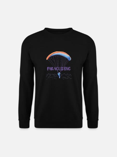 Gleitschirmtext Auf Fallschirm Mit - Unisex Pullover - Schwarz