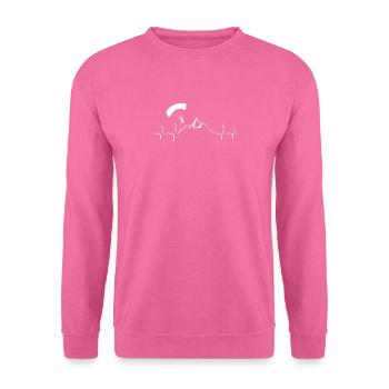 Rythme cardiaque en parapente avec fréquence cardiaque de montagne de - Sweat-shirt Unisexe - rose - Devant