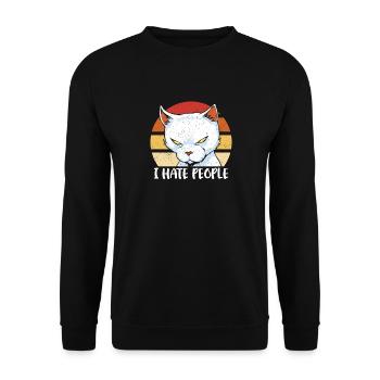 Ich Hasse Leute, Die Ich Nicht Mag Leute Mid - Unisex Pullover - Schwarz - Vorne - Alina (178cm) & Michal (187cm)