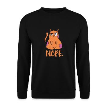 Nope Not Today Sleep Cat Für Katzenbesitzer Und - Unisex Pullover - Schwarz - Vorne - Alina (178cm) & Michal (187cm)