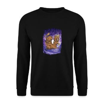Moon Capybara Animal Funny Capibara Roden Face - Unisex Sweatshirt - black - Front - Alina (178cm) & Michal (187cm)