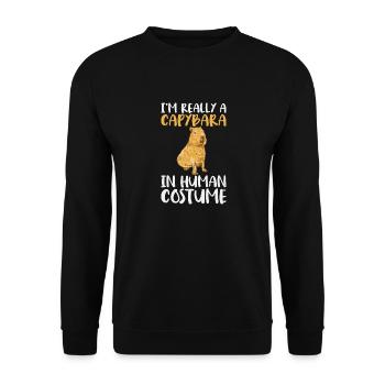 I am Rally A Capybara in human costume. - Unisex Sweatshirt - black - Front - Alina (178cm) & Michal (187cm)