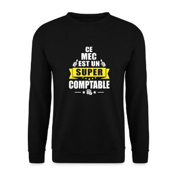 ce mec est un super comptable / cadeau comptable - Sweat-shirt Unisexe - noir - Devant - Alina (178cm) & Michal (187cm)