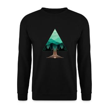 The triangular tree - Unisex Sweatshirt - black - Front - Alina (178cm) & Michal (187cm)