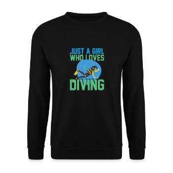 JUST A GIRL WHO LOVES DIVING - Unisex Sweatshirt - black - Front - Alina (178cm) & Michal (187cm)