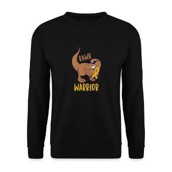 Spina Bifida awareness with Yellow Ribbon Warrior - Unisex Sweatshirt - black - Front - Alina (178cm) & Michal (187cm)