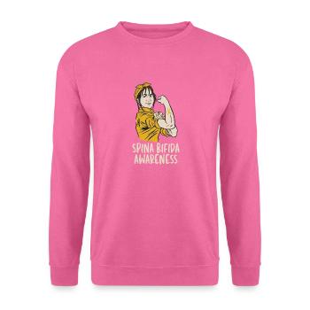 Spina Bifida Split Spine Awarness avec ruban jaune - Sweat-shirt Unisexe - rose - Devant
