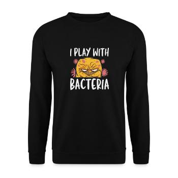 Ich Spiele Mit Bakterien Mikrobiologie - Unisex Pullover - Schwarz - Vorne - Alina (178cm) & Michal (187cm)