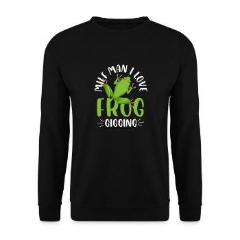 man I love frog gigging Design for a frog - Unisex Sweatshirt - black - Front - Alina (178cm) & Michal (187cm)