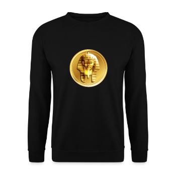 tutankhamun gold coin Design for a mummies lover - Unisex Sweatshirt - black - Front - Alina (178cm) & Michal (187cm)