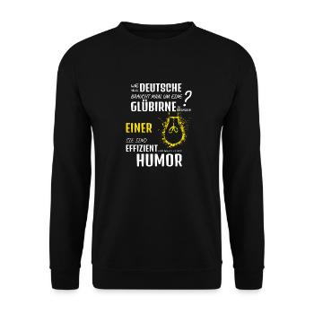 Deutsche Glühbirne wechseln lustig Deutschland - Unisex Pullover - Schwarz - Vorne - Alina (178cm) & Michal (187cm)