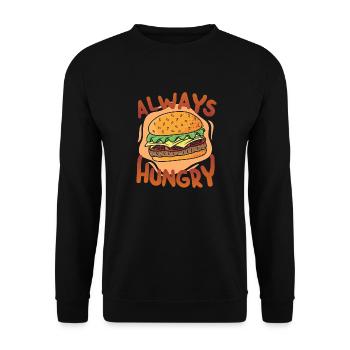 Cheat Day Burrito Burger Fast Food Pizza - Unisex Sweatshirt - black - Front - Alina (178cm) & Michal (187cm)