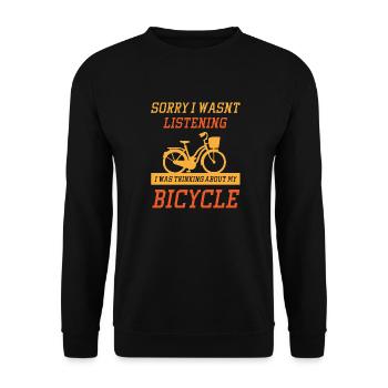 Réflexion sur le vélo Mobilité durable Vél - Sweat-shirt Unisexe - noir - Devant - Alina (178cm) & Michal (187cm)