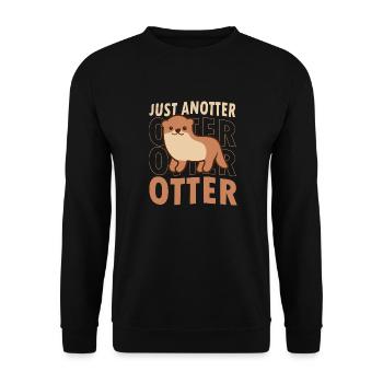 Anotter Otter Ironic Rodent Forest Animal Sea - Unisex Sweatshirt - black - Front - Alina (178cm) & Michal (187cm)