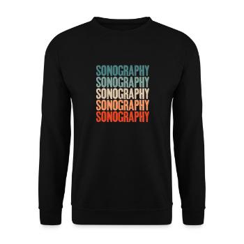 Retro-sonographie-techniker-sonographer-ultraschal - Unisex Pullover - Schwarz - Vorne - Alina (178cm) & Michal (187cm)
