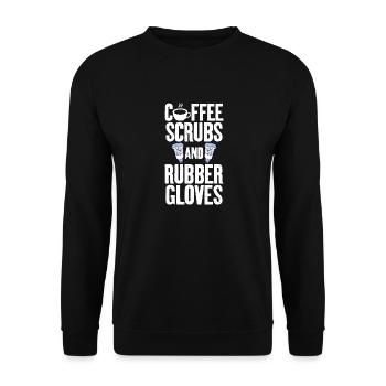 Kaffee Und Gummihandschuhe Sonographie Sonographer - Unisex Pullover - Schwarz - Vorne - Alina (178cm) & Michal (187cm)