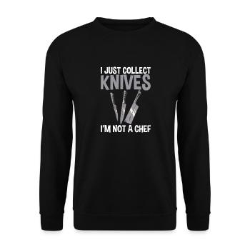 Je ne suis pas un couteau de collection de couteau de chef qui - Sweat-shirt Unisexe - noir - Devant - Alina (178cm) & Michal (187cm)