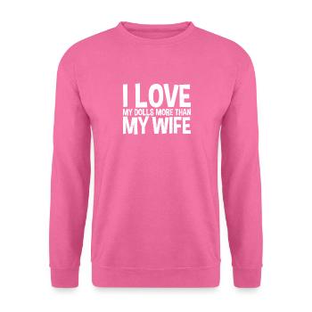 Les poupées d’amour plus que le graphisme de collection de poupées de femme - Sweat-shirt Unisexe - rose - Devant