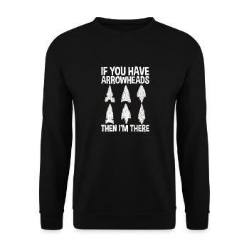 Wenn Sie Pfeilspitzen-sammler Haben, Der - Unisex Pullover - Schwarz - Vorne - Alina (178cm) & Michal (187cm)
