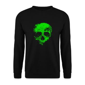 Green skull - Unisex Sweatshirt - black - Front - Alina (178cm) & Michal (187cm)