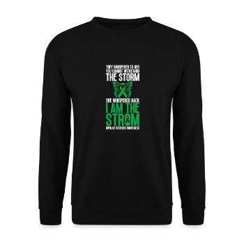 Awareness of bipolar disorder with green belt - Unisex Sweatshirt - black - Front - Alina (178cm) & Michal (187cm)