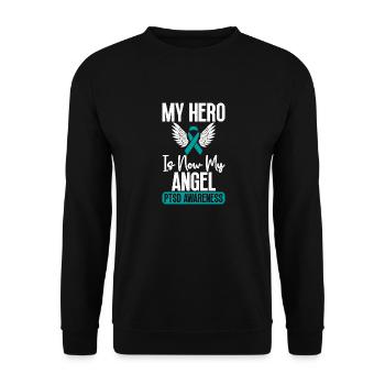 My hero is now my angel - pstd-consciousness - Unisex Sweatshirt - black - Front - Alina (178cm) & Michal (187cm)